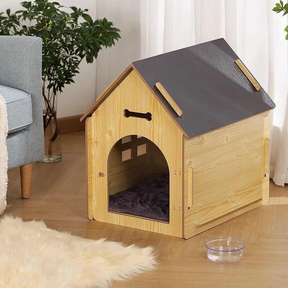 Wooden Dog Kennel for Playing and Resting