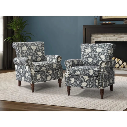 Modern Wingback Accent Chair with Wood Legs