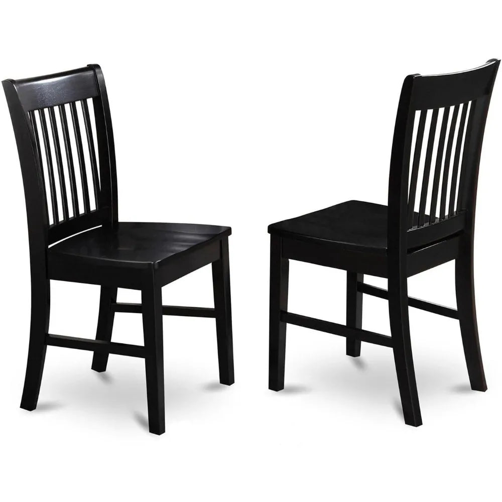 Slat Back Wood  Kitchen Chairs, 2 Piece