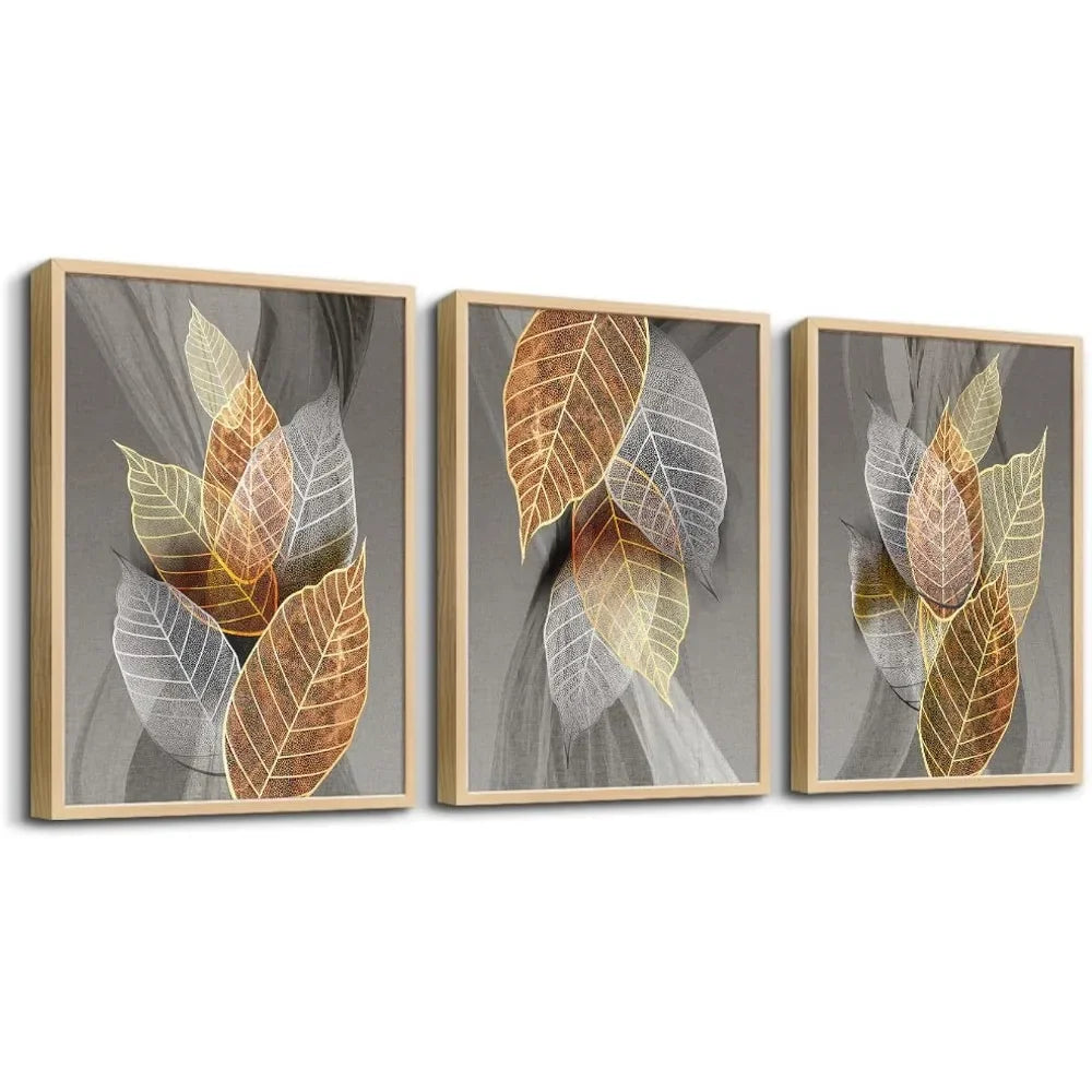 Metal Wall Art Decor Natural Wood Framed