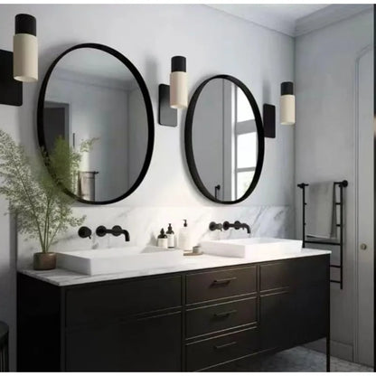 2-Pack Black Bathroom Mirrors , Metal Frame