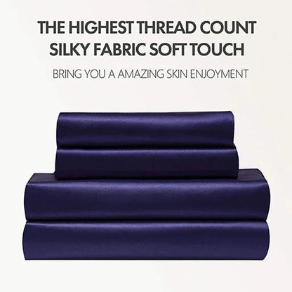 Satin Fabric Queen  Bed Sheet Set