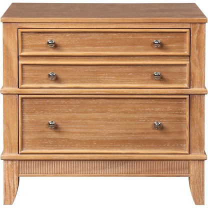 Night Stand with Silver Finish Handles,Hazel