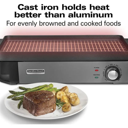 Professional Cast Iron Indoor Electric Grill & Griddle