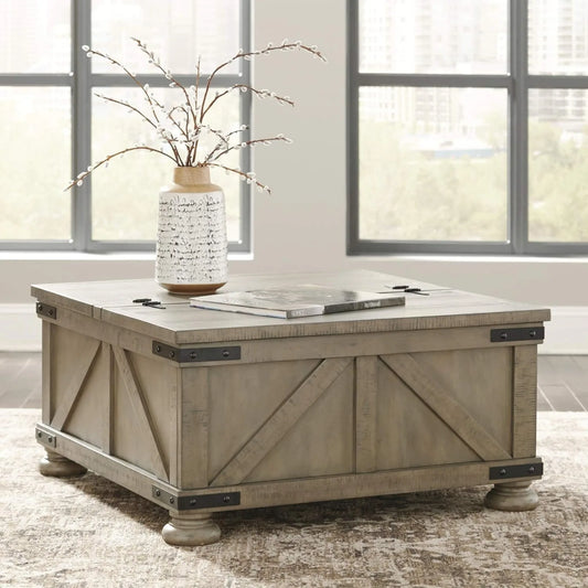 Farmhouse Square Coffee Table with Lift Top