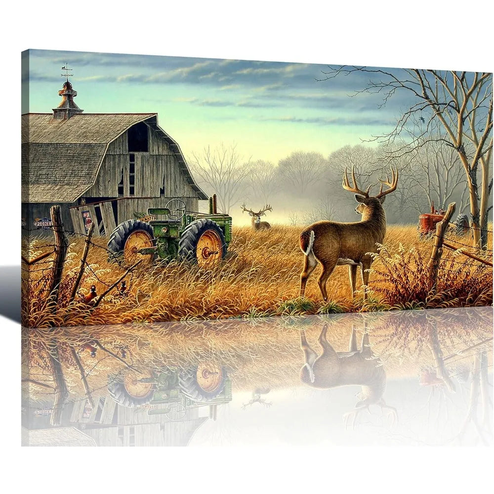 Rustic Wildlife Lodge Hunting Picture Wall Decoration