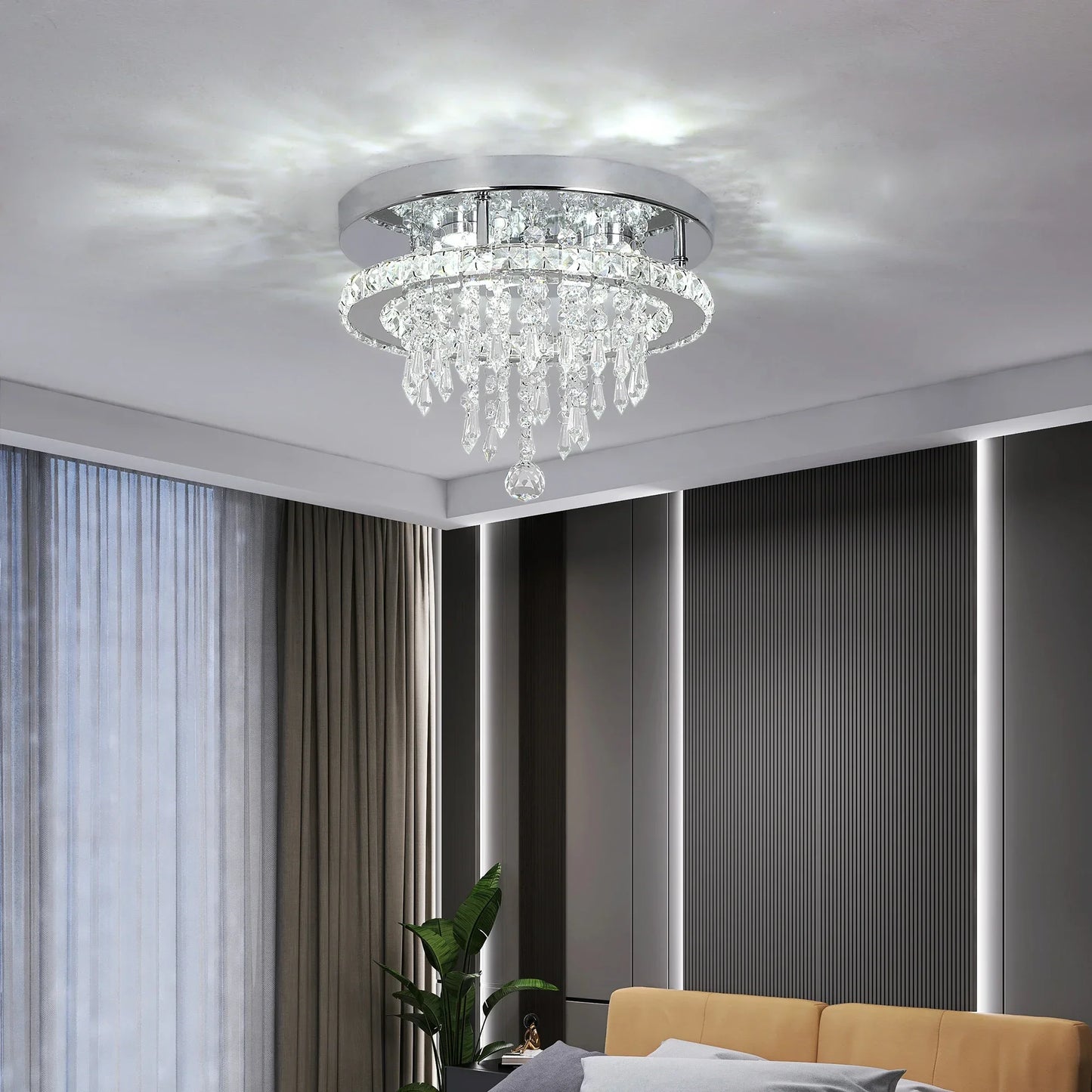 Crystal Ceiling Light Square Lamp Indoor Modern