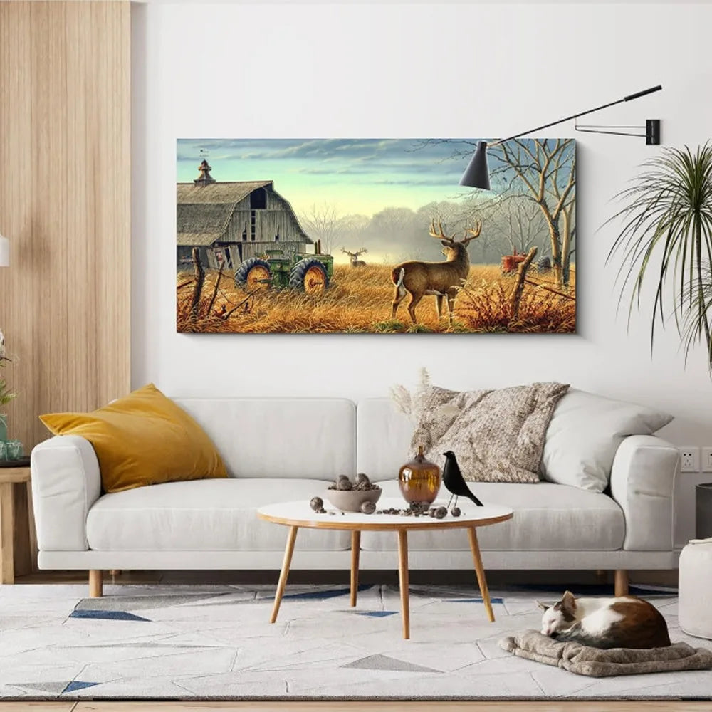 Rustic Wildlife Lodge Hunting Picture Wall Decoration