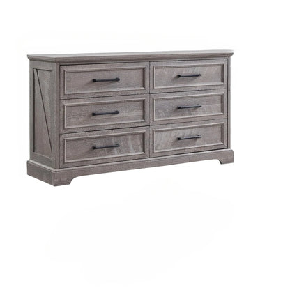 Farmhouse 6 Drawer Dresser for Bedroom, 52 Inch