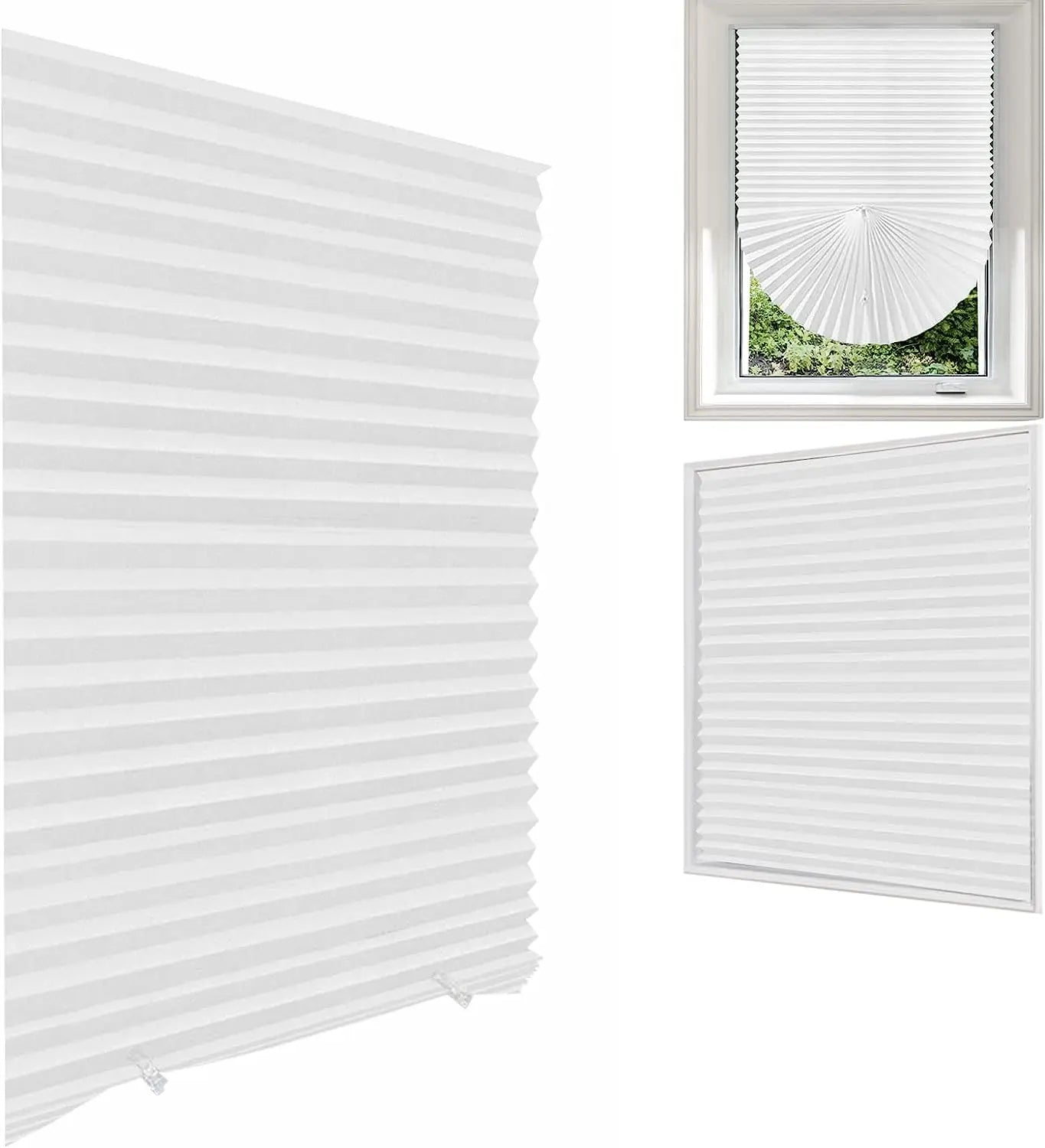 Self Adhesive Pleated Blinds Cordless No Drill