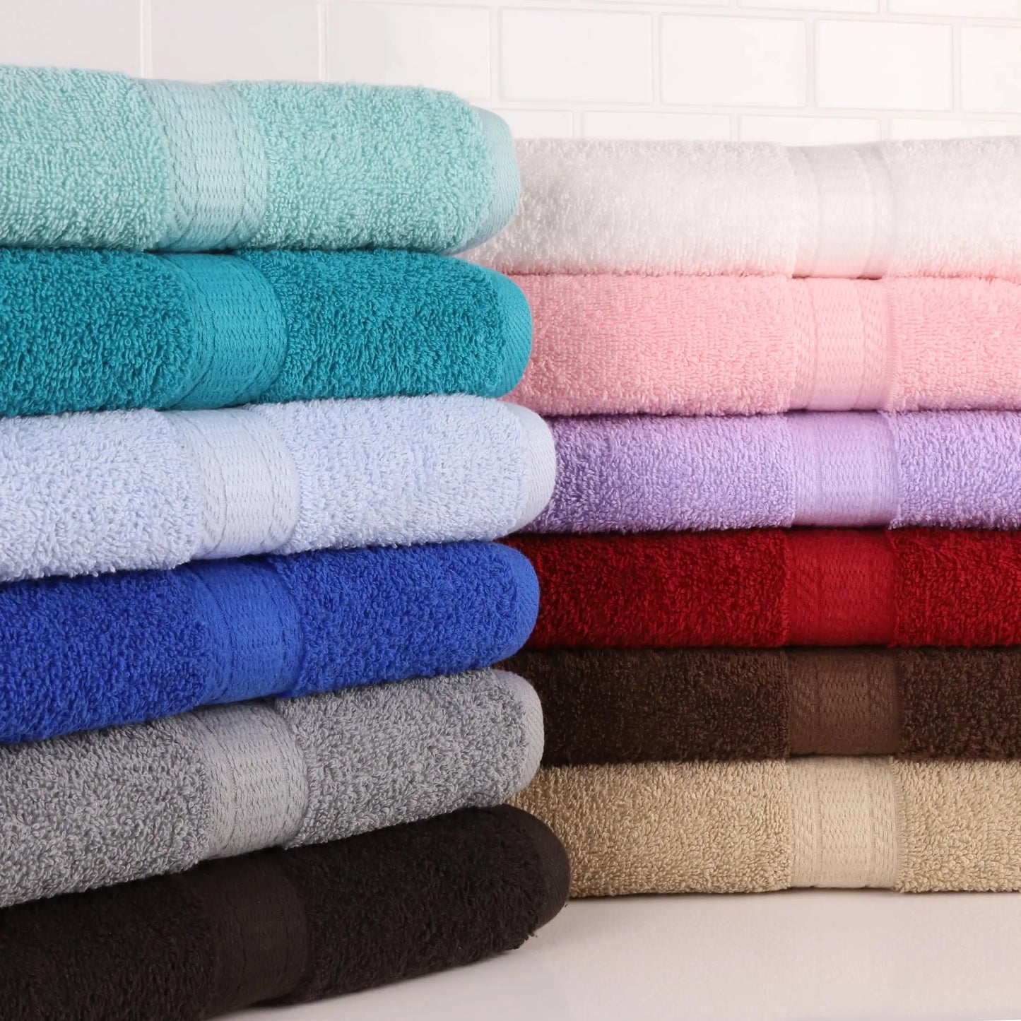 Solid, Cotton Textured Bathroom Towel Sets