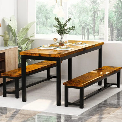 Kitchen Set with 2Benches, Ideal for Breakfast