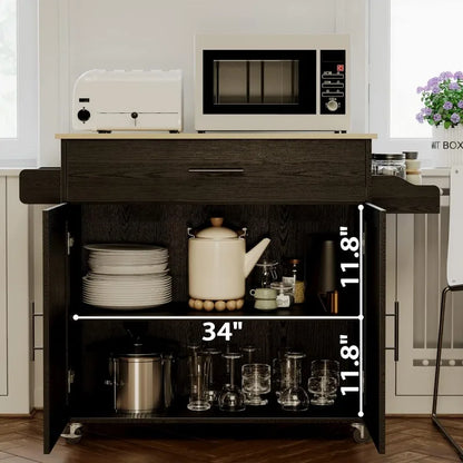 Kitchen Island Table with Drop Leaf