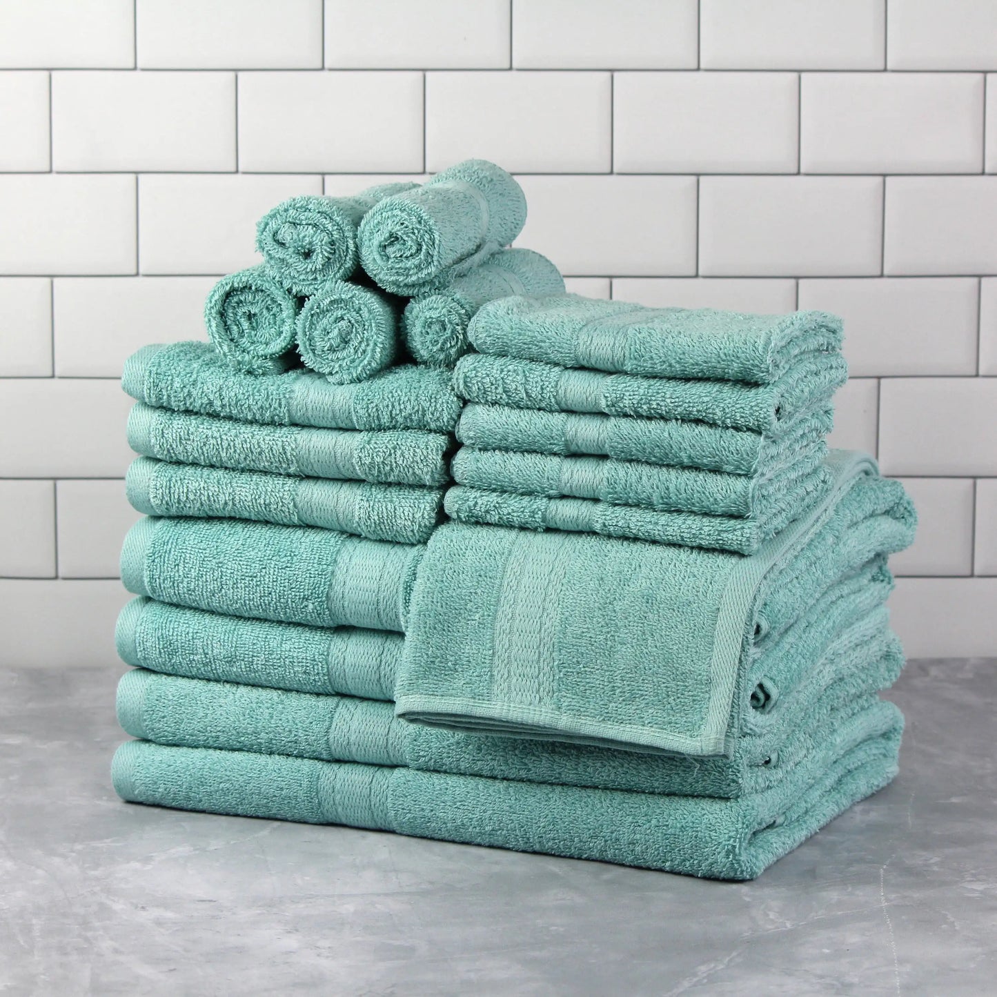 Solid, Cotton Textured Bathroom Towel Sets