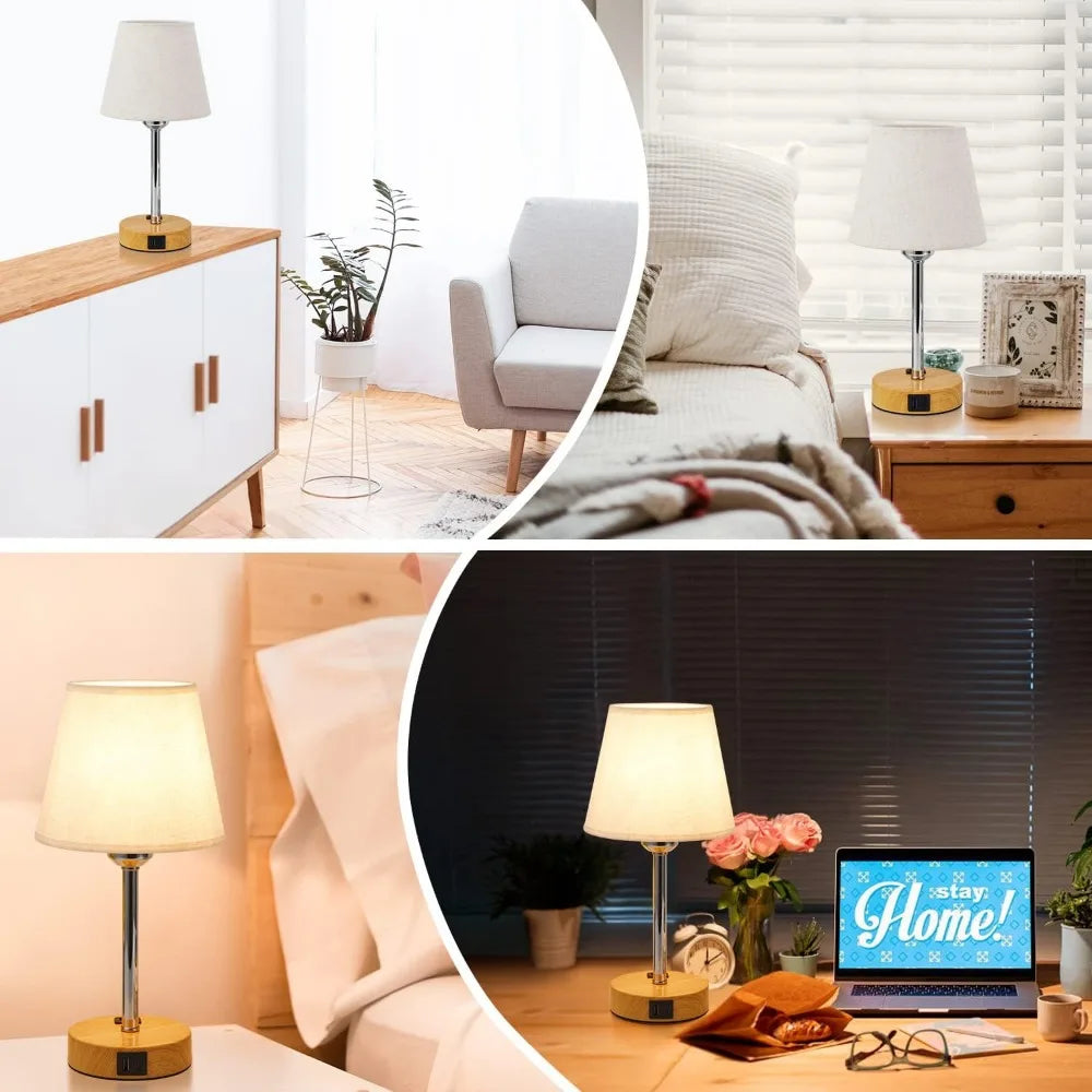 Bedside Control Touch Lamp USB Charging Ports