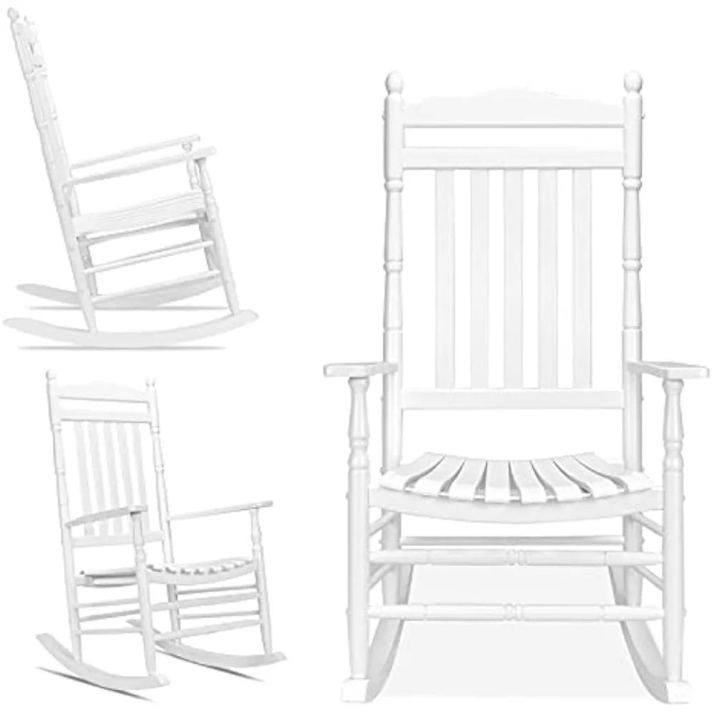 Relaxing Rocker Solid Wood High Back Seat Reclining Seat for Deck,