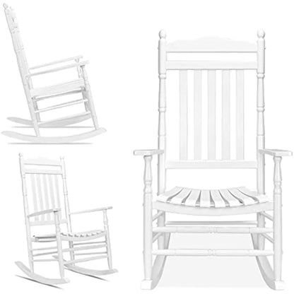 Relaxing Rocker Solid Wood High Back Seat Reclining Seat for Deck,