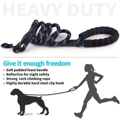 Reflective Dog Leash Soft Handle Dog Leash