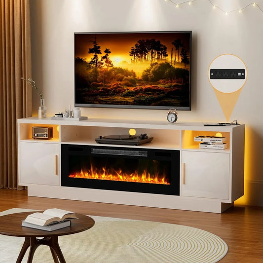 70''TV Stand with 36''Fireplace-LED