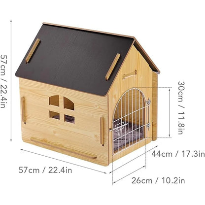 Wooden Dog Kennel for Playing and Resting