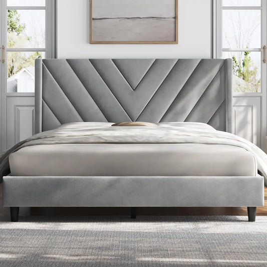 Full platform Bed frame with Wing Side