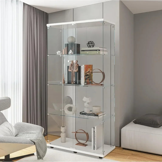 Glass Display Curio Cabinet with 4 Shelves