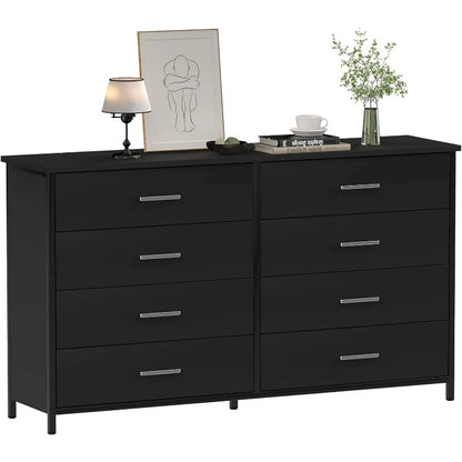 8 Drawer Dresser for Bedroom, Industrial Wood