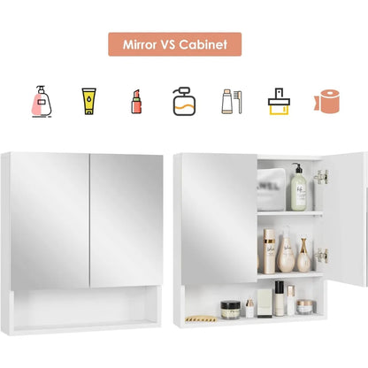 Medicine Cabinet With Mirror And 2 Doors