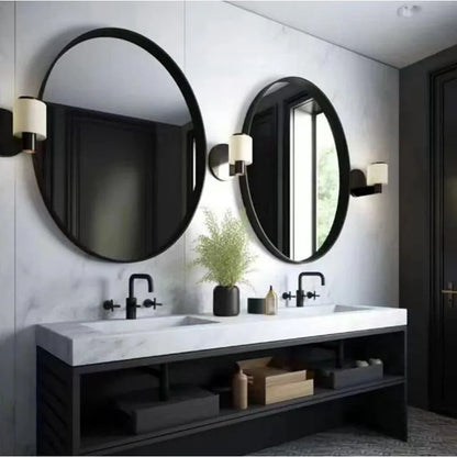 2-Pack Black Bathroom Mirrors , Metal Frame