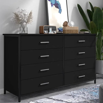 8 Drawer Dresser for Bedroom, Industrial Wood